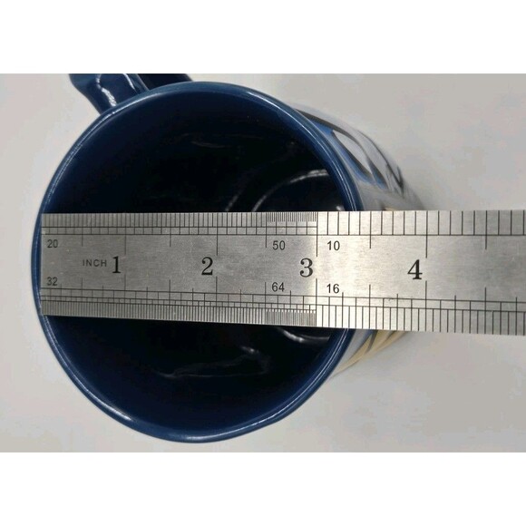 Disney Store 3-D Winnie The Pooh Large Ceramic Coffee Tea Mug Blue Red Yellow - Picture 9 of 10